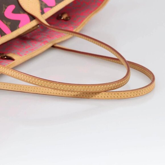 LOUIS VUITTON Monogram graffiti Neverfull GM Tote Bag Fuchsia M93701 Auth - Picture 8 of 16